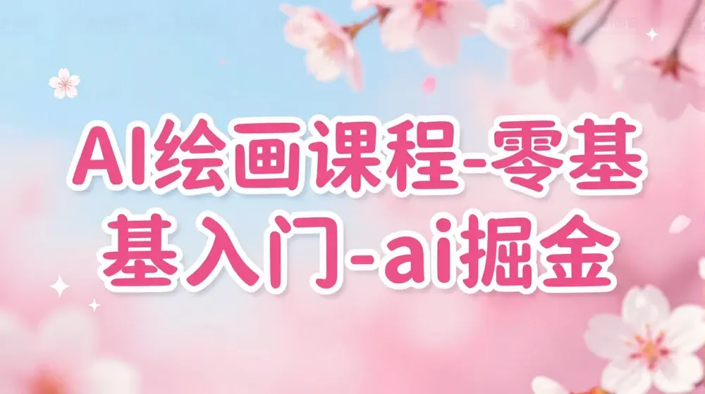 AI绘画课程-零基础入门-ai掘金