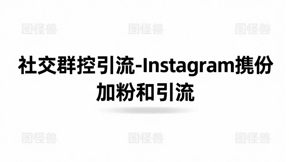 社交群控引流-Instagram批量加粉和引流