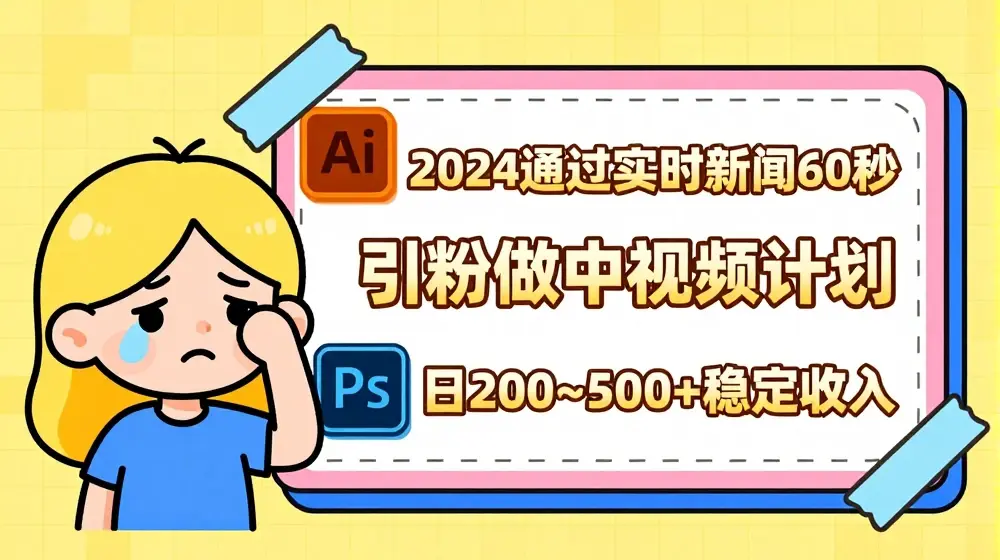 2024通过实时新闻60秒，引粉做中视频计划或者流量主，日几张稳定收入【揭秘】