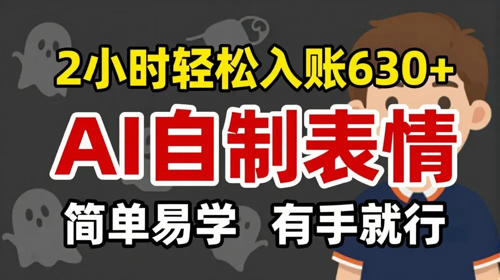 2小时轻松入账630+赚钱项目，手把手教你做AI自制表情，简单易学有手就行【揭秘】