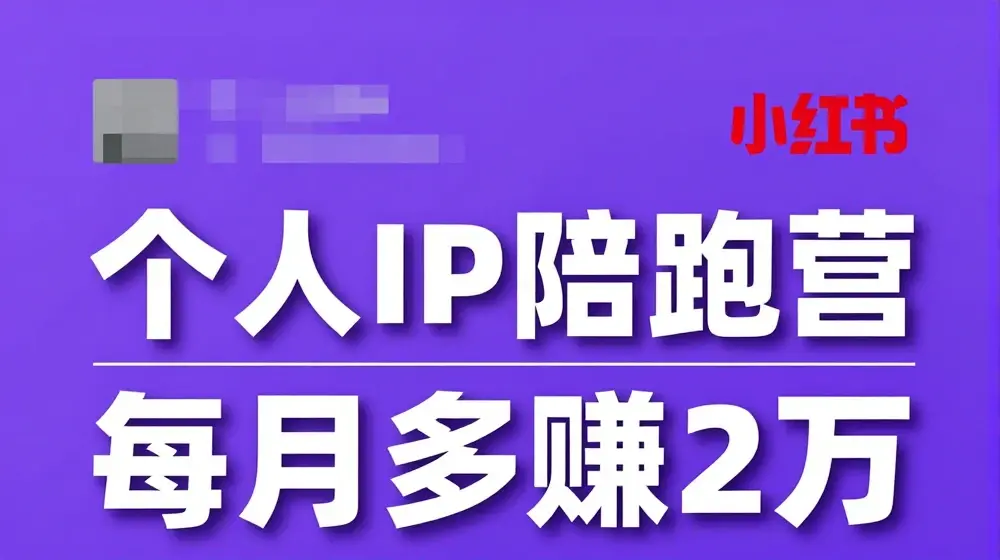 小红书个人IP陪跑营，60天拥有自动转化成交的双渠道个人IP，每月多赚2w