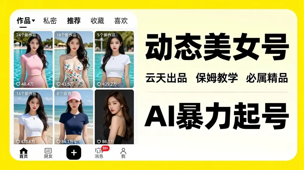 云天AI美女号暴力起号，白嫖玩法，保姆级教学，超详细