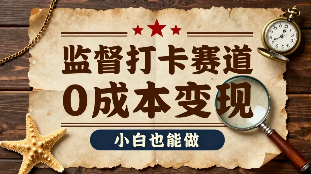监督打卡赛道，0成本变现，小白也可以做【揭秘】