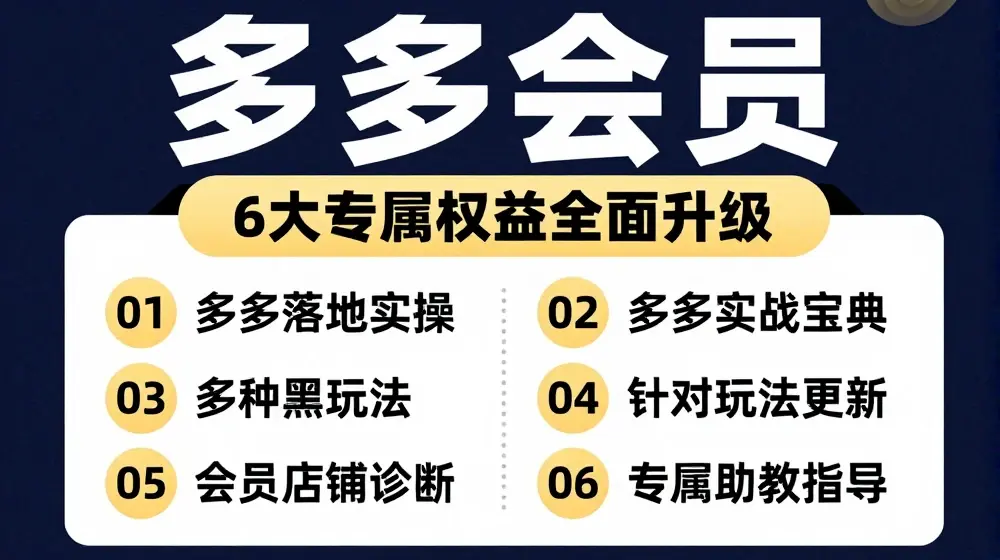 拼多多会员，拼多多实战宝典+实战落地实操，从新手到高阶内容全面覆盖
