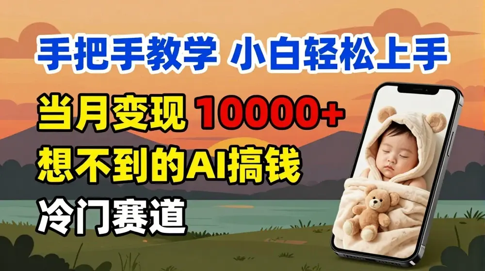超冷门赛道，免费AI预测新生儿长相，手把手教学，小白轻松上手获取被动收入，当月变现1W
