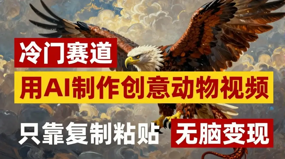 用AI制作创意动物视频，简单操作，月入过万【揭秘】