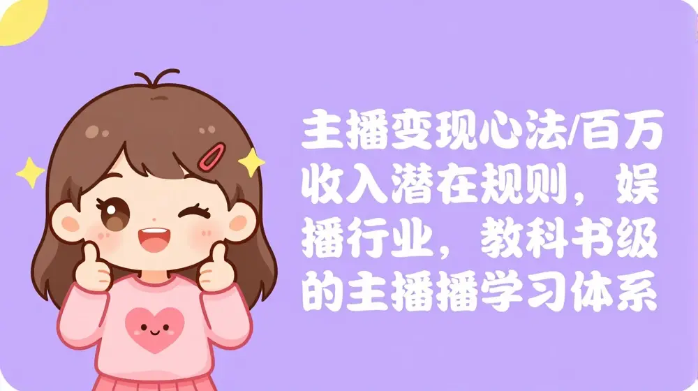 主播变现心法/百万收入潜在规则，娱播行业，教科书级的主播学习体系