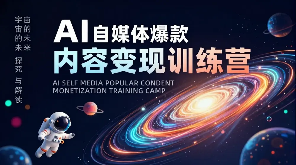 AI自媒体爆款内容变现训练营，20%底层逻辑，60%实操方法，20%案例拆解(即学即用)