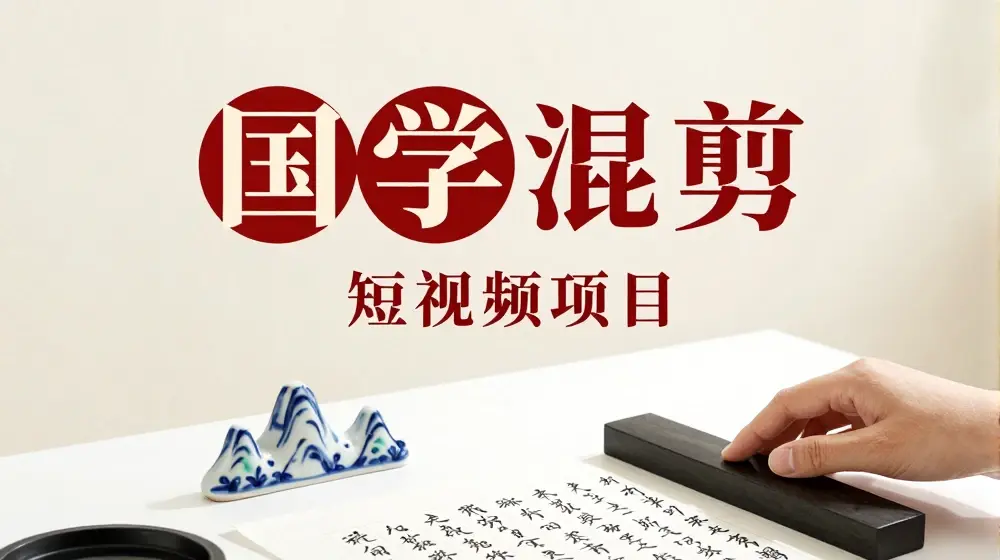 国学短视频混剪项目，快速涨粉、视频号分成、日入300+，抖音快手小红书