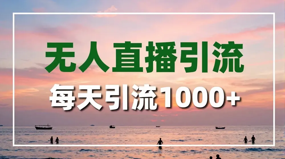 抖音快手视频号全平台通用，无人直播引流法，超暴力引流1000+高质量精准创业粉【揭秘】