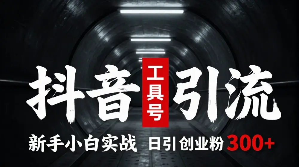 2024最新抖音工具号引流玩法，高效日引300+创业粉，当天变现5k，小白也可成为实战高手
