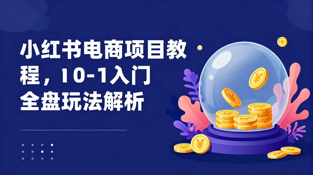 小红书电商项目教程，0-1入门全盘玩法解析