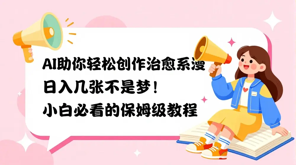 AI助你轻松创作治愈系漫画，日入几张不是梦，小白必看的保姆级教程【揭秘】