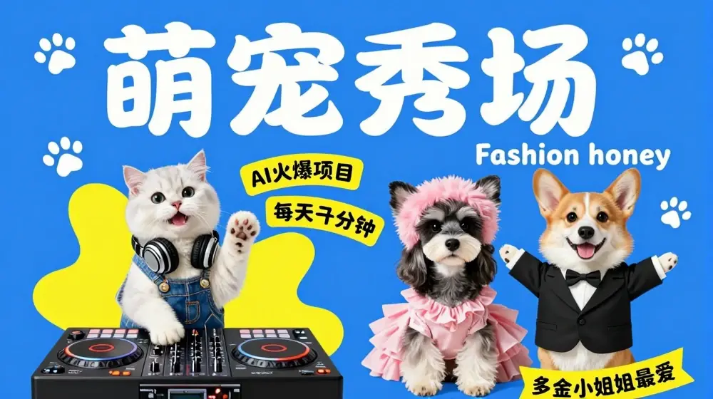 酷飒动物跳舞走秀，时尚喵FASHION汪， 多金小姐姐最爱的，轻松月入破W【揭秘】
