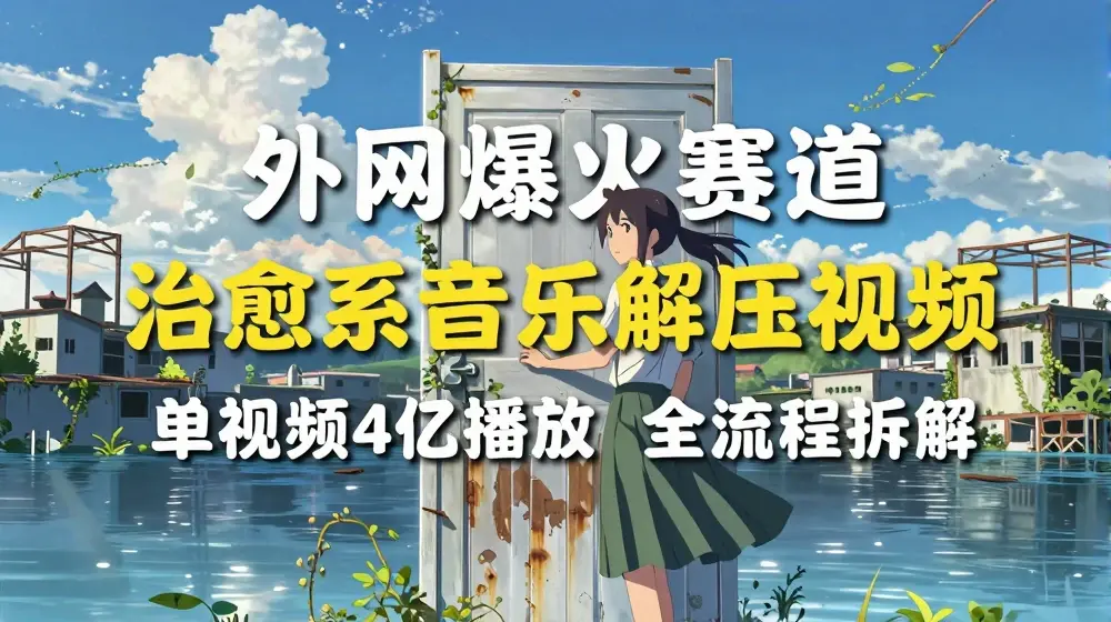 外网爆火赛道，治愈系音乐解压视频，单视频最高4亿播放 ，全流程拆解【揭秘】